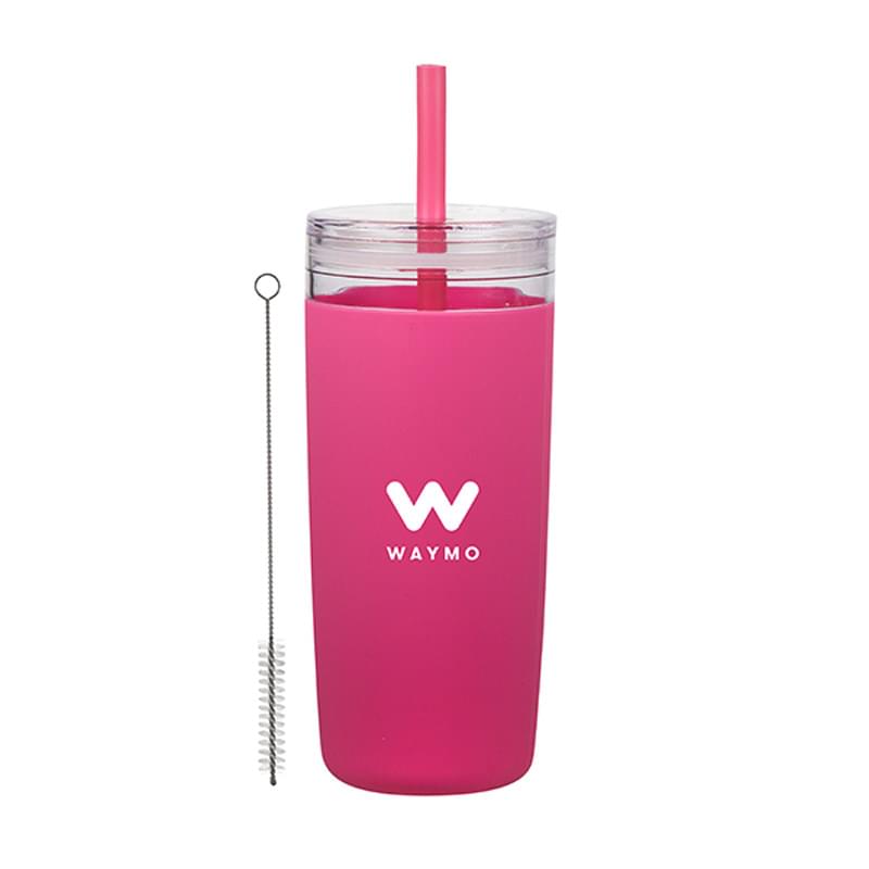 32 oz Bermuda Tumbler with Silicone Sleeve, Silicone Straw and Cleaning Brush