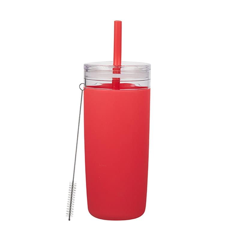 32 oz Bermuda Tumbler with Silicone Sleeve, Silicone Straw and Cleaning Brush