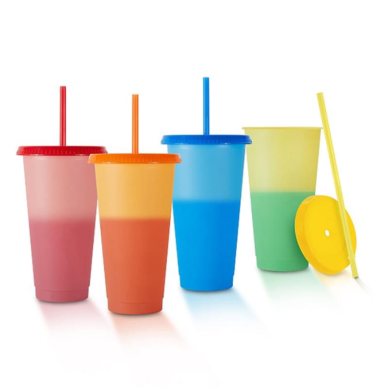 Chameleon 24 Oz Color Changing Tumbler w/Reusable Lid and Straw