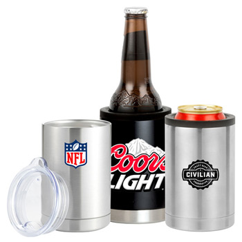 3 in 1 Can and Beer Bottle Insulator Custom Printed 